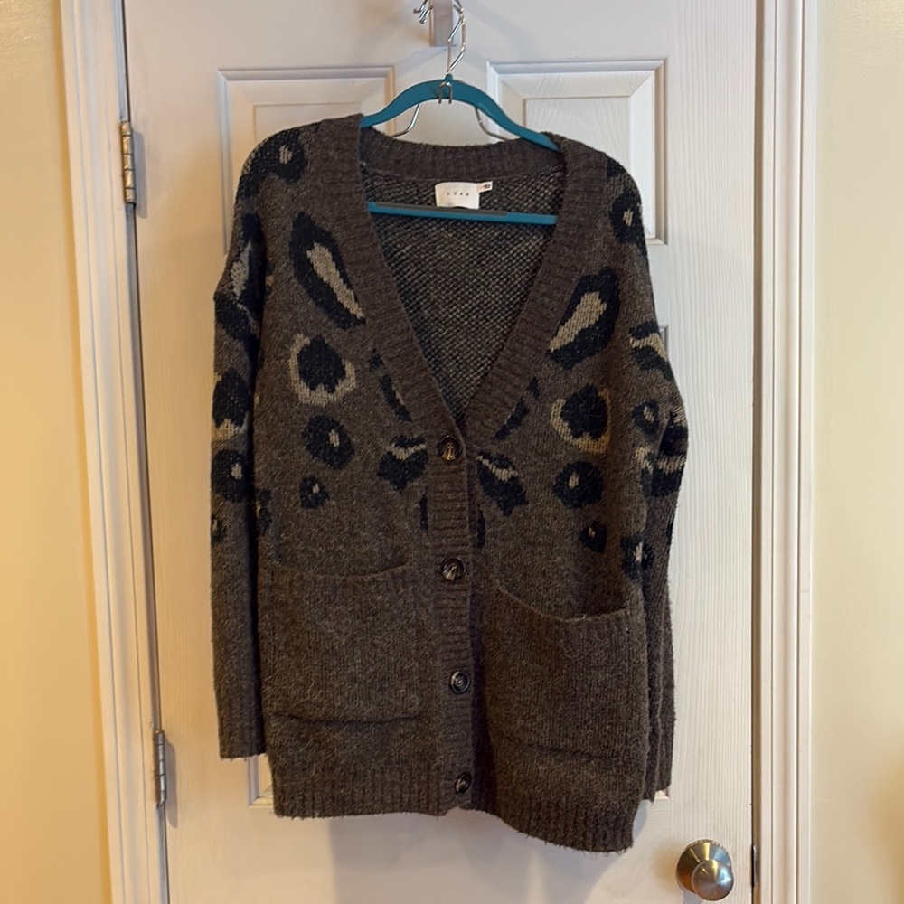Cozy Brown Leopard Print Cardigan Sweater